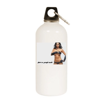 Tera Patrick White Water Bottle With Carabiner