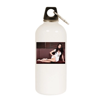 Tera Patrick White Water Bottle With Carabiner