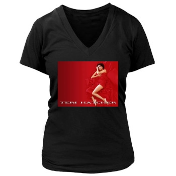 Teri Hatcher Women's Deep V-Neck TShirt