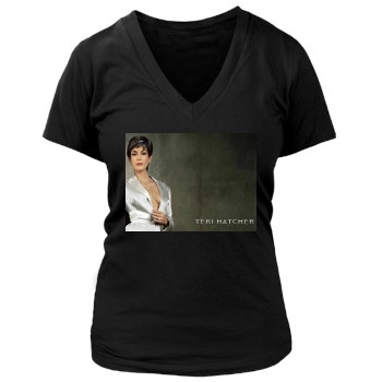 Teri Hatcher Women's Deep V-Neck TShirt