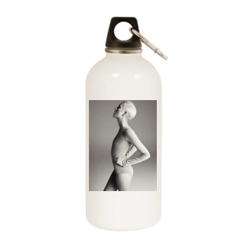 Agyness Deyn White Water Bottle With Carabiner