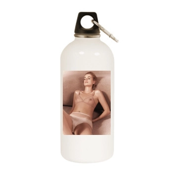 Agyness Deyn White Water Bottle With Carabiner