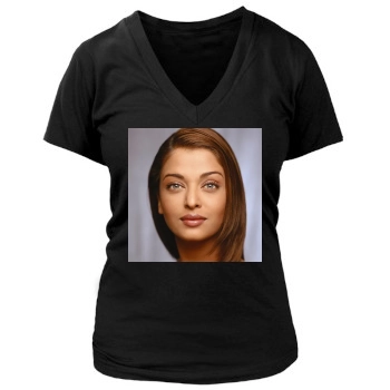 Aishwarya Rai Women's Deep V-Neck TShirt