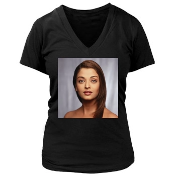 Aishwarya Rai Women's Deep V-Neck TShirt