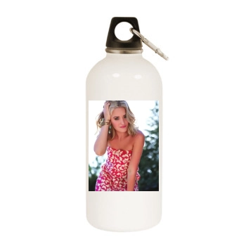 AJ Michalka White Water Bottle With Carabiner