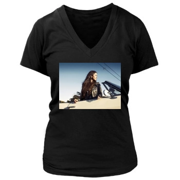 Alanis Morissette Women's Deep V-Neck TShirt