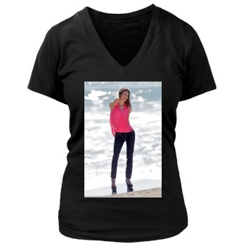 Alessandra Ambrosio Women's Deep V-Neck TShirt