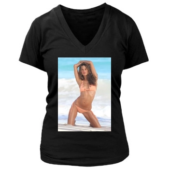 Alessandra Ambrosio Women's Deep V-Neck TShirt