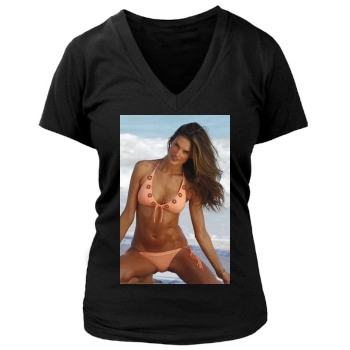 Alessandra Ambrosio Women's Deep V-Neck TShirt