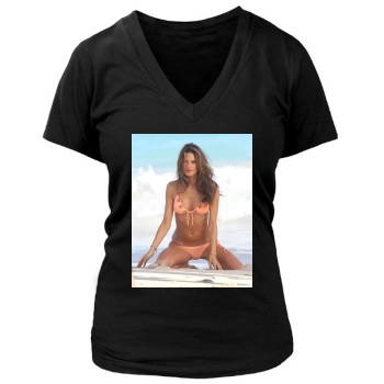 Alessandra Ambrosio Women's Deep V-Neck TShirt