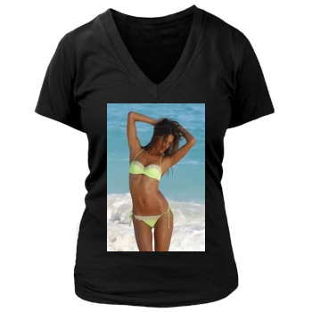 Alessandra Ambrosio Women's Deep V-Neck TShirt