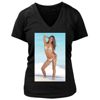 Alessandra Ambrosio Women's Deep V-Neck TShirt