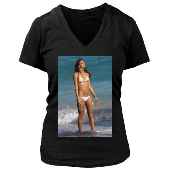 Alessandra Ambrosio Women's Deep V-Neck TShirt