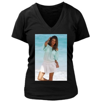 Alessandra Ambrosio Women's Deep V-Neck TShirt