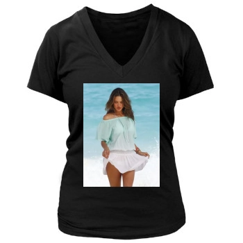 Alessandra Ambrosio Women's Deep V-Neck TShirt