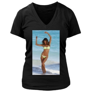 Alessandra Ambrosio Women's Deep V-Neck TShirt