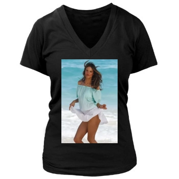 Alessandra Ambrosio Women's Deep V-Neck TShirt