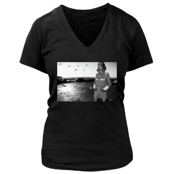 Alessandra Ambrosio Women's Deep V-Neck TShirt