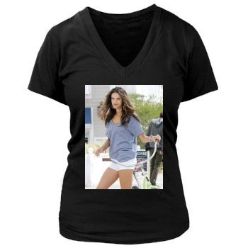 Alessandra Ambrosio Women's Deep V-Neck TShirt