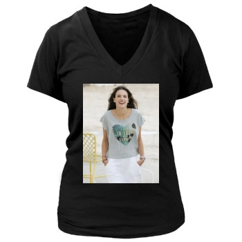 Alessandra Ambrosio Women's Deep V-Neck TShirt