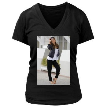 Alessandra Ambrosio Women's Deep V-Neck TShirt