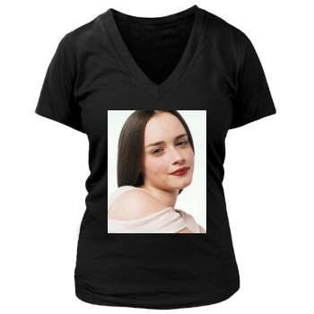 Alexis Bledel Women's Deep V-Neck TShirt