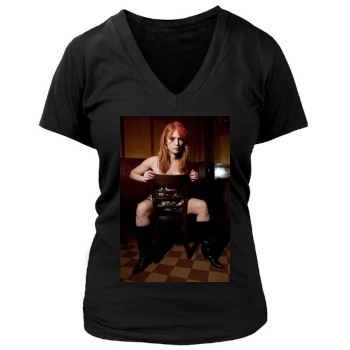 Alicia Witt Women's Deep V-Neck TShirt