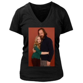 Amanda Seyfried Women's Deep V-Neck TShirt