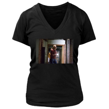 Amber Heard Women's Deep V-Neck TShirt