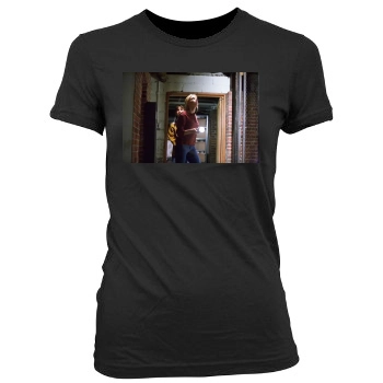 Amber Heard Women's Junior Cut Crewneck T-Shirt