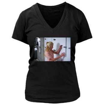 Amber Heard Women's Deep V-Neck TShirt