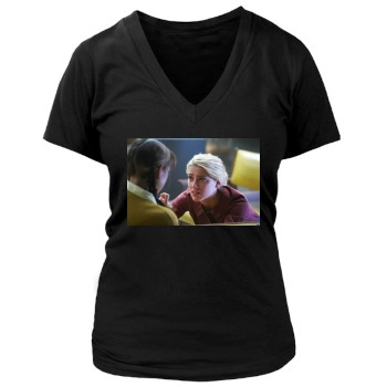 Amber Heard Women's Deep V-Neck TShirt