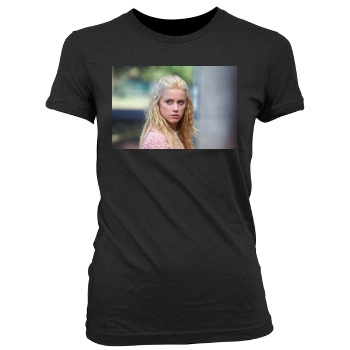 Amber Heard Women's Junior Cut Crewneck T-Shirt