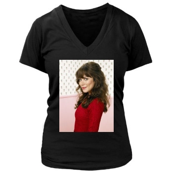 Anna Friel Women's Deep V-Neck TShirt