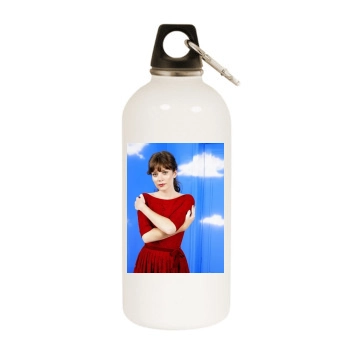 Anna Friel White Water Bottle With Carabiner