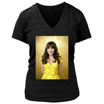 Anna Friel Women's Deep V-Neck TShirt