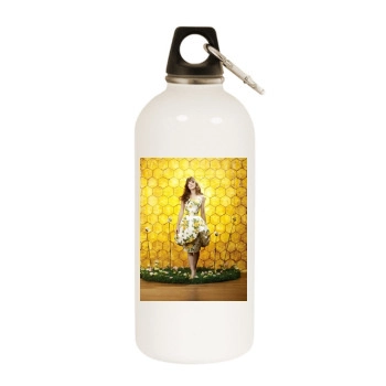 Anna Friel White Water Bottle With Carabiner