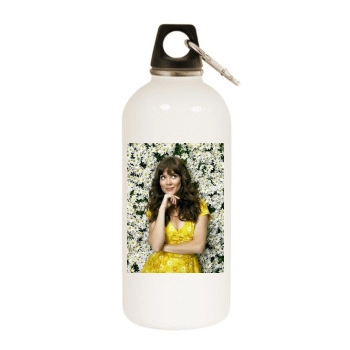 Anna Friel White Water Bottle With Carabiner