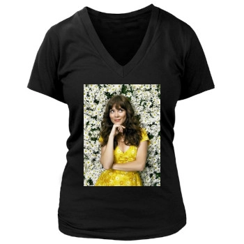 Anna Friel Women's Deep V-Neck TShirt