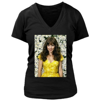 Anna Friel Women's Deep V-Neck TShirt