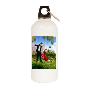 Anna Friel White Water Bottle With Carabiner