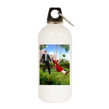 Anna Friel White Water Bottle With Carabiner