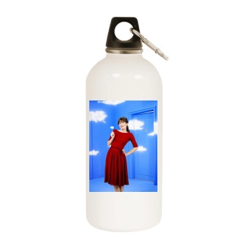 Anna Friel White Water Bottle With Carabiner