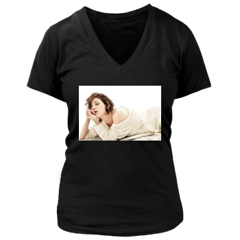 Asia Argento Women's Deep V-Neck TShirt