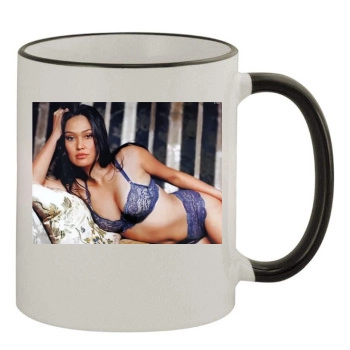 Tia Carrere 11oz Colored Rim & Handle Mug