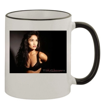 Tia Carrere 11oz Colored Rim & Handle Mug