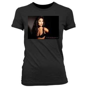 Tia Carrere Women's Junior Cut Crewneck T-Shirt