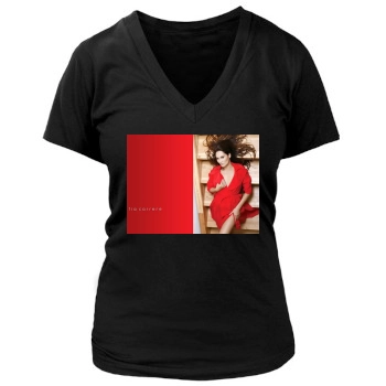 Tia Carrere Women's Deep V-Neck TShirt