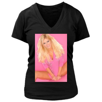 Torrie Wilson Women's Deep V-Neck TShirt