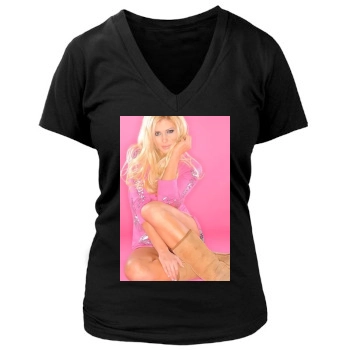 Torrie Wilson Women's Deep V-Neck TShirt